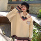 Fake Two-piece Sweater Women's Autumn and Winter Polo Collar Design Sense Knitted Sweater Outer Wear Loose and Lazy Wind Age-reducing Top