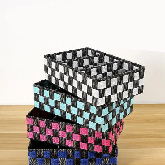 Desktop Storage Box, Cosmetic Box, Hand-woven Storage Basket, Household Drawer Storage Box, Student Desktop Storage Box