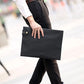 Business Briefcase Men PU Leather Zipper Buckle Waterproof A4 Paper Ipad Bags Handbag Clutch Bag