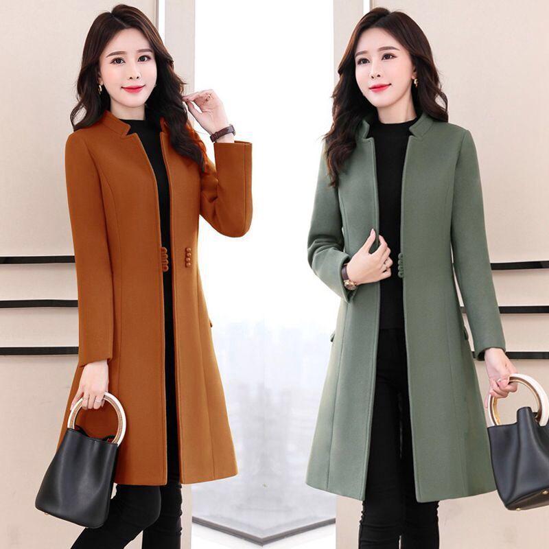 Winter Autumn Coat Women Wool Jacket Long Oversized Coats Blend Woolen Outerwear 2019 Women Clothing