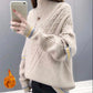 Autumn/winter Thick Pullover Sweater Thick Line Loose Half Turtleneck Sweater Large Size Cover Belly Casual Blouse