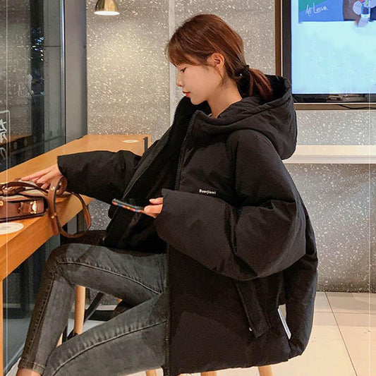 Short Cotton-padded Jacket Women Korean Version Loose Winter Bread Jacket Down Cotton-padded Jacket Hong Kong Fashion Padded Jacket