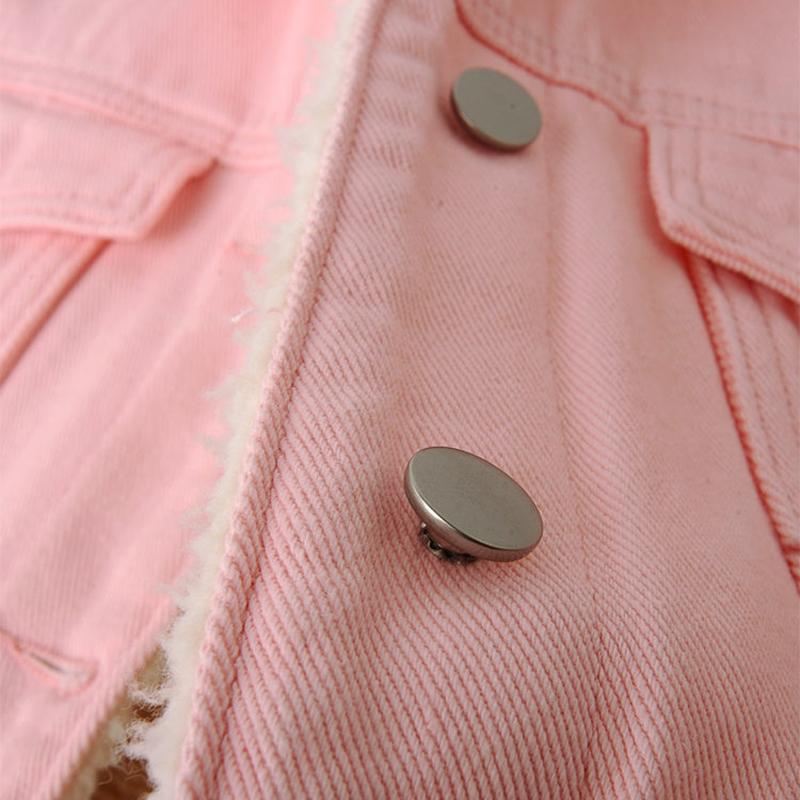 Denim Jacket Women Plus Velvet Thickening 2021 Winter Loose Lamb Wool Cotton Jacket Short Padded Jacket Tooling Top