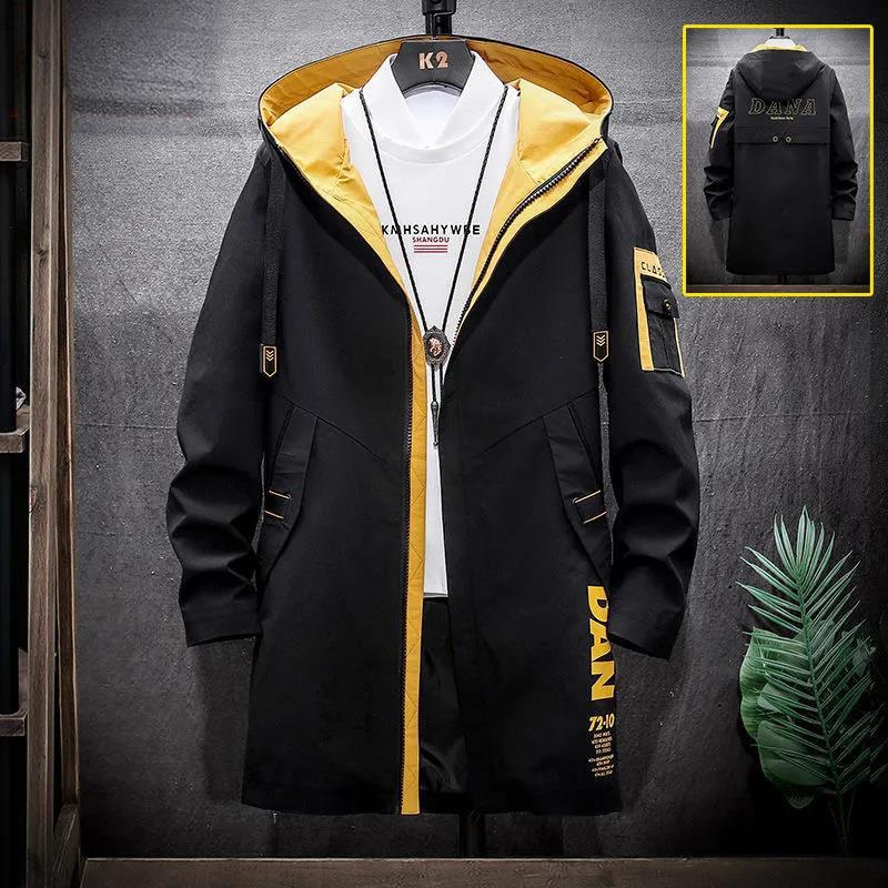 Men Large Size Jacket Hooded Workwear Casual Loose Coat Soft and Comfortable Windbreaker Long Spring & Fall Style