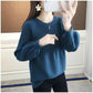 Spring and Autumn Loose Round Neck Sweater Fashion Knit Casual Bottoming Shirt Pure Color Simple Female Top