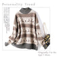 Turtleneck Sweater Female Students Korean Loose  Knit Sweater Bottoming Pullover Sweater Outwear  Deer Print Christmas Sweater Autumn  Winter