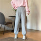 Spring and Summer Korean Style High-waist Drape Loose Loose Casual Trousers Thin Wide-leg Straight Sports Pants Student Girl Trend
