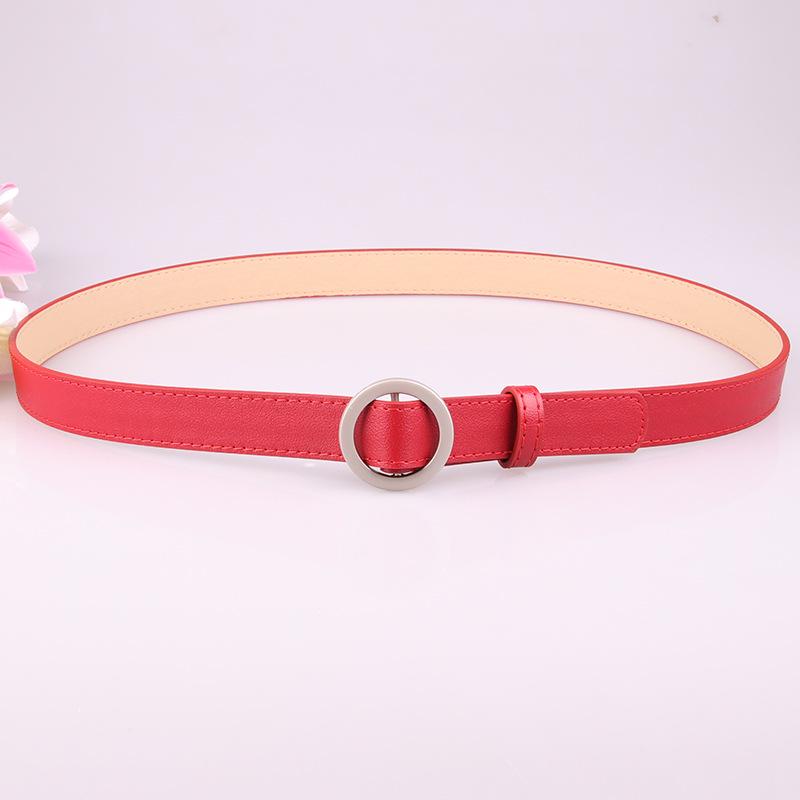 Women Belts Solid Color Thin Skinny Waistband Adjustable Belt Leather Waist Belts Women
