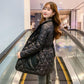 Women's Cotton-padded Clothes Mid-length Korean Style Waist Slim Slimming Suit Collar Down Cotton Jacket