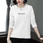 Summer Long Sleeve Shirt Letter Printing Shirt Casual Loose Pullover Women Boutique Cotton T-shirt