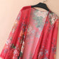 Women's Sun-Dress 1pcs Chiffon Cardigan Flowers Sun Protection Clothing Mid-length Plus Size Loose Outer Thin Coat Beach Air-conditioned Rooms