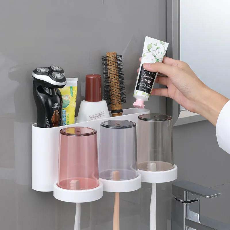 Toothbrush Placement Frame Wall Bathroom Toiletries Storage Box