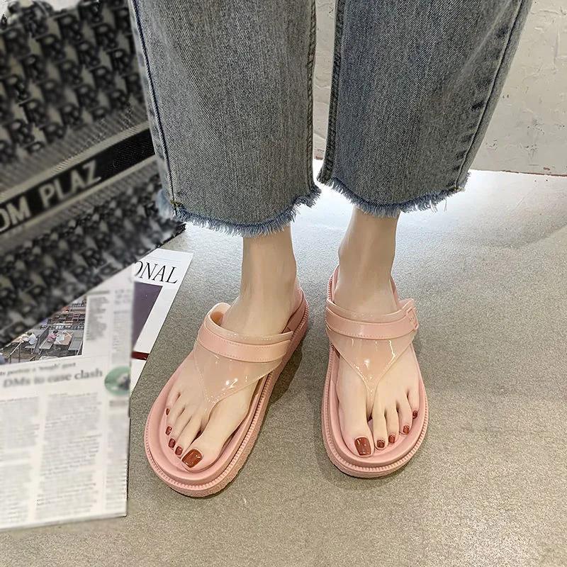 Women's Sandals Ladies Clip Toe Wedges Thong Shoes Fashion Embroidery Platform Buckle Casual Female Beach Shoes