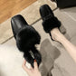 Artificial Plush Cotton Slippers Full Design Flat Shoes Warm Autumn and Winter Casual Shoes