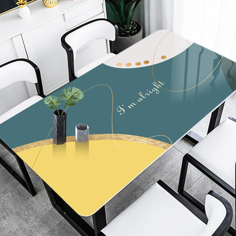 Soft Glass PVC Tablecloth Waterproof Anti-scald Oil-proof Disposable Plastic Table Mat Tea Table Mat Thickened Crystal Plate Tasteless