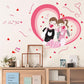 Love couple romantic love pink wedding bedroom removable decorative waterproof wall stickers