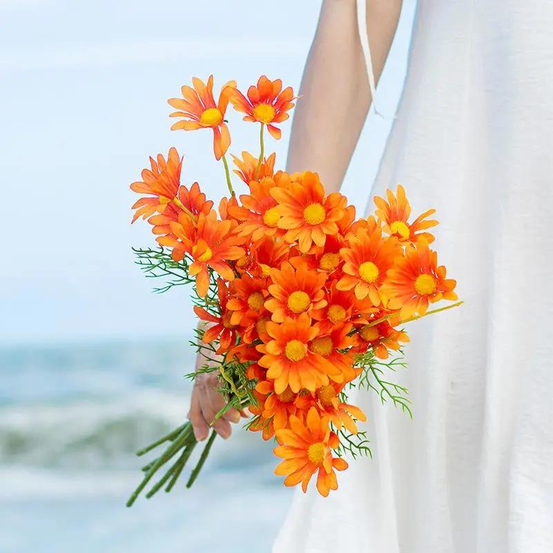 Small Daisy Fake Flower Simulation Flower 5 Dutch Chrysanthemum Chamomile Gerbera Cosmos Photo Shooting Props Home Decoration