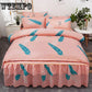 Luxury Lace Bedding Bed Skirt Set  Thick Bedspread Bed Linen Pillowcase
