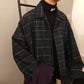 Plaid Jacket Men's Autumn and Winter Thick Loose Cotton-padded Jacket Youth Trend Retro Jacket