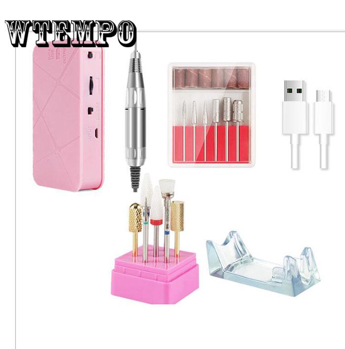 Electric Manicure Machine Nail Drill Bit Pen Gel Polish File Mill Step Up USB Cable