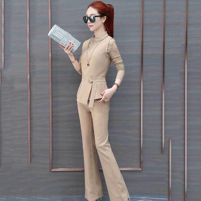 Temperament Suit Female Spring and Autumn Self-cultivation and Slimming Goddess Fan Celebrity Three-piece Professional Wear