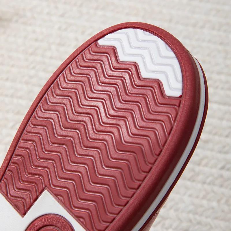 Lovers PU Lint Slippers Household Waterproof Thick-soled Warm Cotton Slippers Winter Indoor Couple Hair Slippers