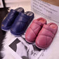 Waterproof Cotton Slippers Women Autumn and Winter PU Surface Soft Bottom Non-slip Couples Home Thick Bottom Solid Color Warm Cotton Slippers Men