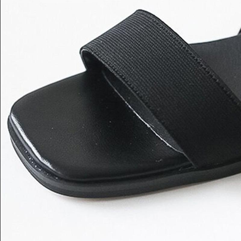 Sandals Female Summer Fairy Style Simple Lace-up Sandals Korean Wild Square Head Thick Heel Student Sandals