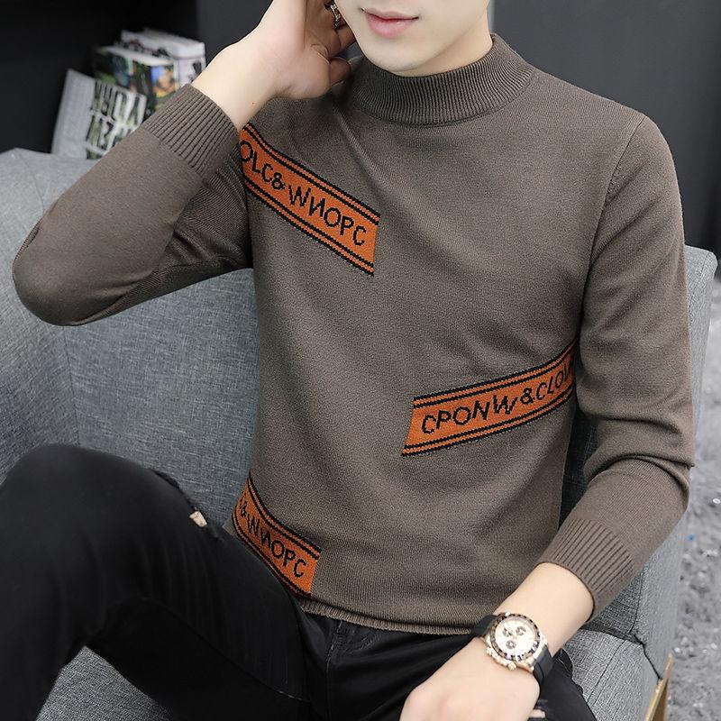 2019 Autumn Winter Fashion Brand Clothing Men's Sweaters Men Pullover Contrast Color Knitted Sweater