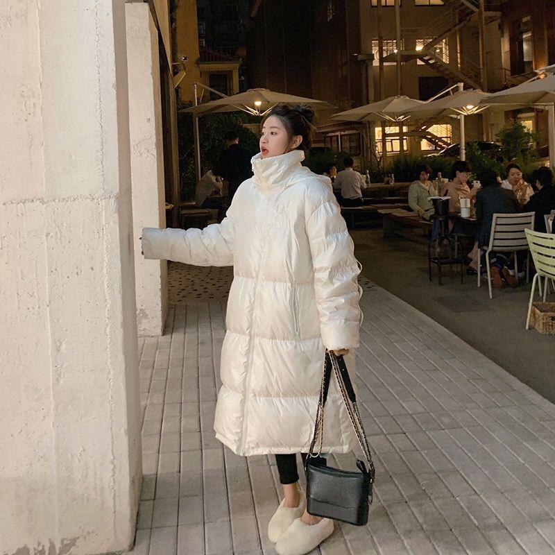 Fur Collar Cotton Clothes Women's Winter Coat Ladies Cotton-padded Jacket Loose Shiny Bread Coat Long-sleeved Top