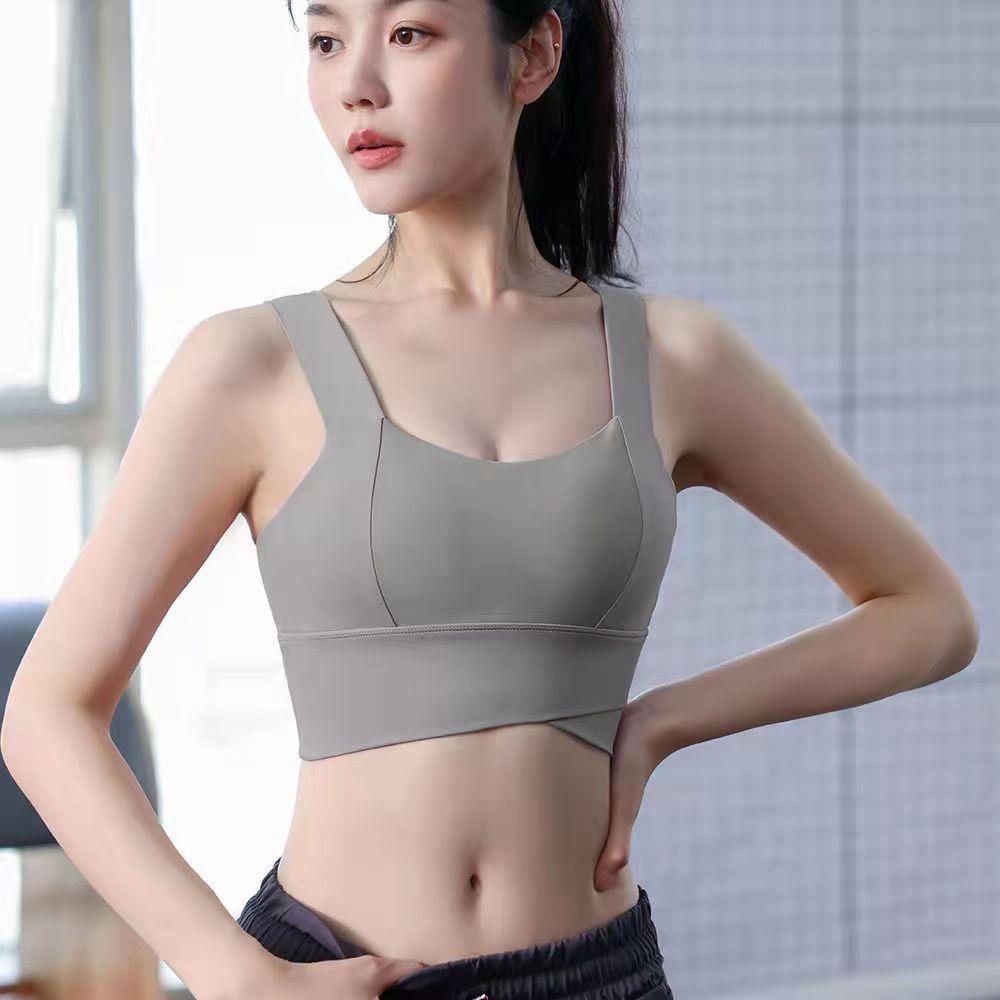 Women's High-intensity Sports Underwear Gym Fitness Bra Shockproof Gathering Running Anti-sagging Wide Sling Outer Wear Yoga Vest Lingerie Yoga