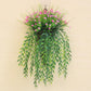 Wall Hanging Simulation Flower Rose Flower Wall Hanging Rattan Leaf Plastic Flower Indoor Living Room Bedroom Hanging Basket Decoration