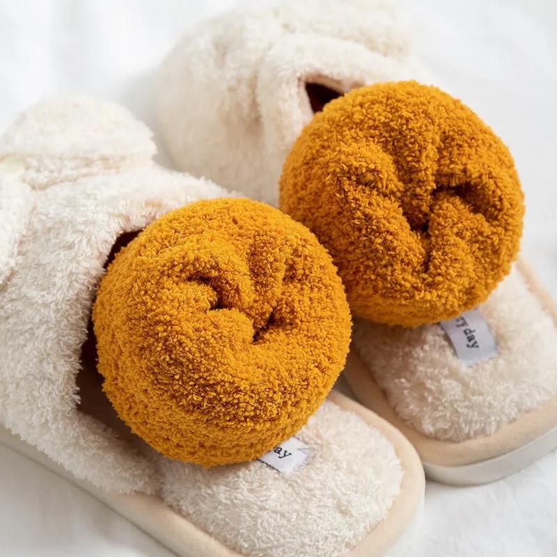 3 Pairs of Coral Fleece Warm Socks Solid Color Plush Calf Socks Plus Velvet Sleep Socks Autumn Winter Thickened Stockings