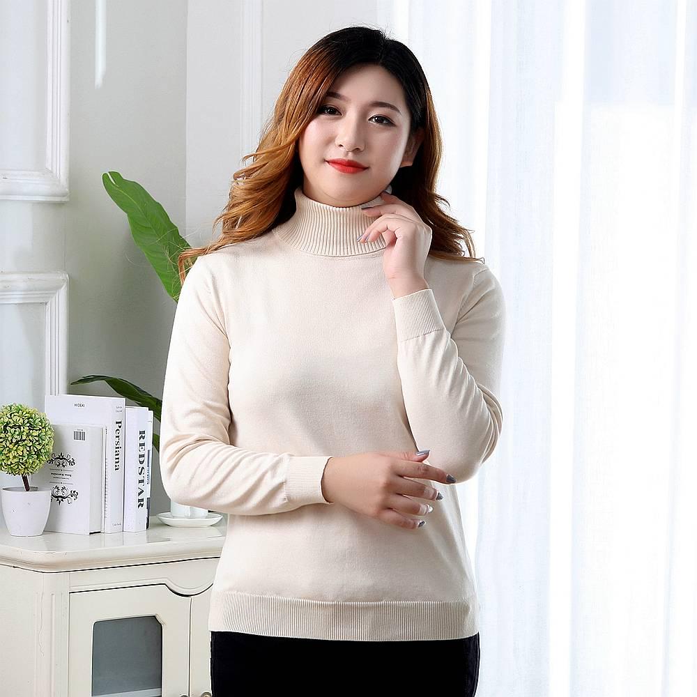 Large size women's turtleneck sweater autumn and winter new women's loose long sleeve sweater