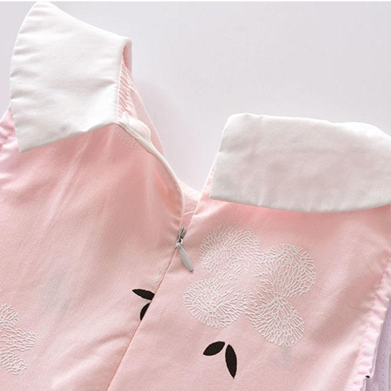 Girls Dress Summer Cotton Vest Princess Skirt Children's Doll Collar Sleeveless Skirt Baby Floral A-line Skirt