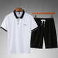 Dad Wear Summer Suit Men's Summer Cotton  Shirt Men's Lapel Middle-aged and Elderly Casual Sports Suit