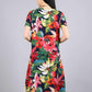 Women's Summer Short-sleeved Mid-length Dress Floral Round Neck Large Size Skirt