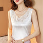 Silk Satin Large Size Vest Suspenders Women's Bottoming Shirt Professional Lace Inside