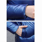 Down Cotton Jacket Winter Loose Korean Color Shiny Face-free Collar Mid-length Cotton Jacket Women