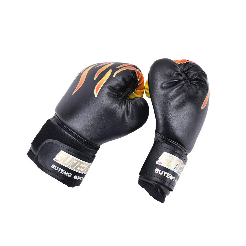 Children Kids FIRE Boxing Gloves Sparring Punching Fight Training Age 3-12