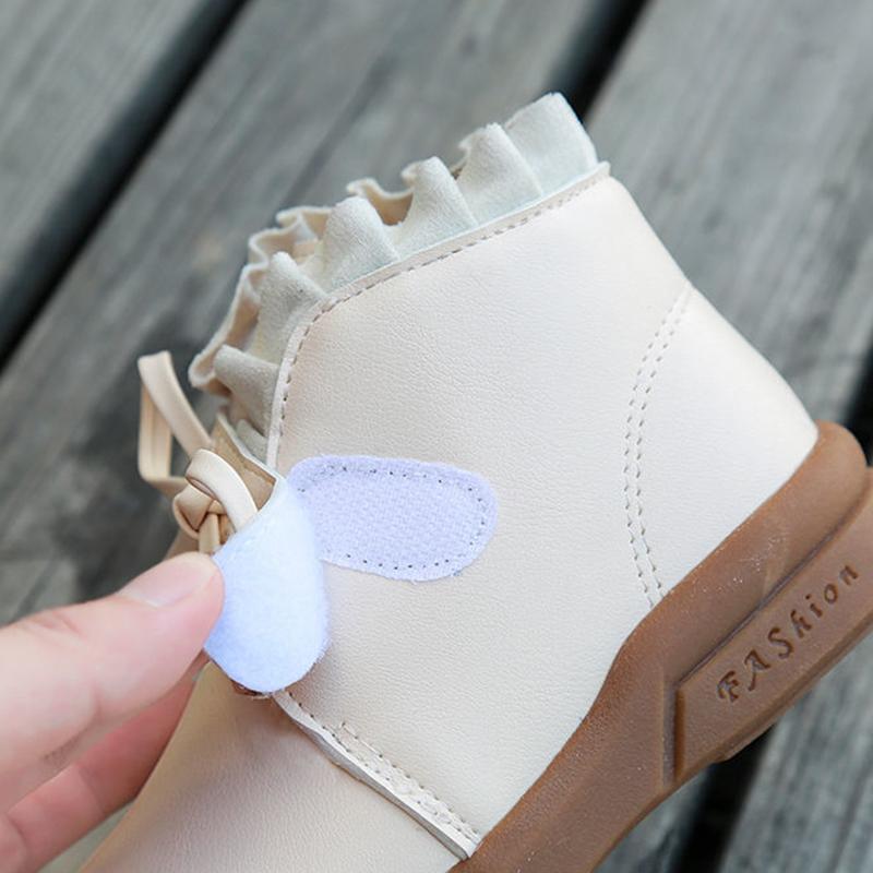 Girls Martin Boots Autumn Winter Girls' Boots Low-top Ankle Boots and Velvet Cotton Shoes To Keep Warm