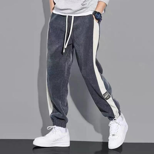 Men's Spring Sweatpants Loose-fitting Sports Pants Youth All-match Casual Trousers Adjustable Lacing Plus Size Pants