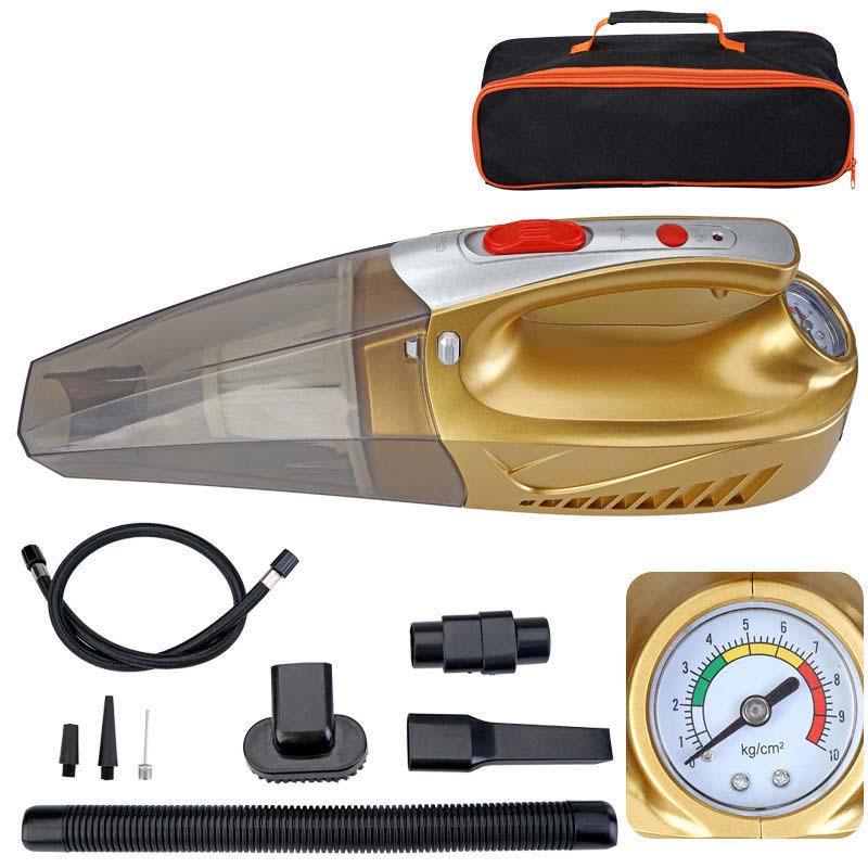 Car Vacuum Cleaner Wet and Dry Dual Purpose Car Home Dual Purpose Car Air Pump for Tire Pressure Measurement Four In One 12V High Power Universal