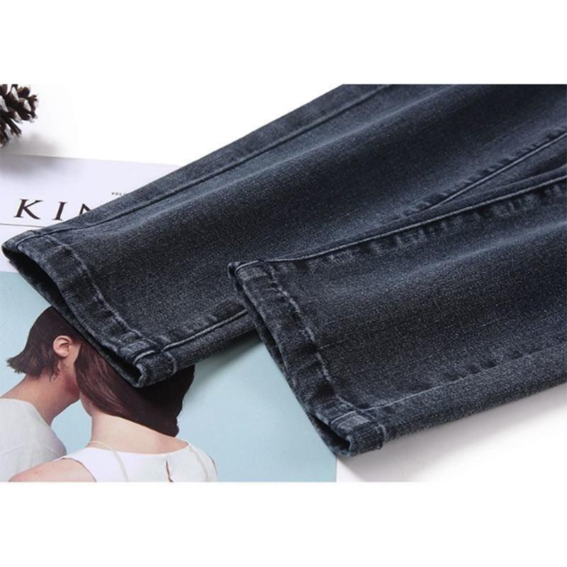 Large Size High Waist Denim Trousers Women's Elastic Waist Jeans Plus Size Pencil Pants Spring Summer Autumn Skinny Denim Pants