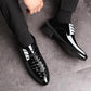 Men's Business Casual Lace-up Leather Shoes Korean Formal Dress Black Pointed Increase Wedding Shoes
