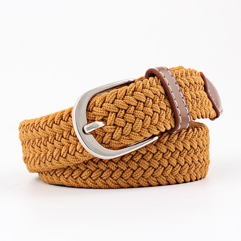 Belt Women Causal Leather Cover Buckle Woven Elastic Stretch Golf Wide Canvas Belts