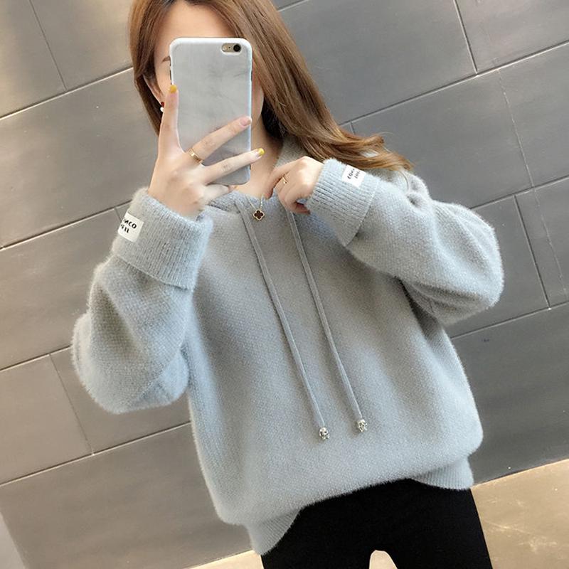 Winter Women's Sweater Hooded Knitted Cardigan Long Coat Knitted Jacket Large Size Long-sleeved long Sweater Outwear