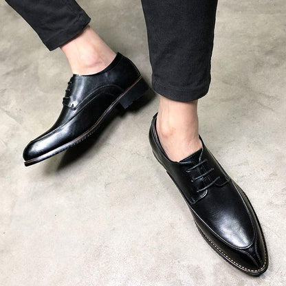 Formal British Style Men Leather Trend Pointed Toe Slip-On Design Mens Business Wedding Dress Shoes