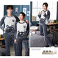 Cartoon Bear Couple Pajamas Suit Men Home Clothes Tops and Pants Ladies Winter Cashmere Warm Homewear