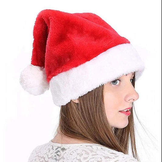 Christmas Thicken Increase Plush Christmas Hat Winter Fashion Warm Unisex Christmas Hat Decorations